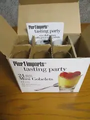 Pier 1 - 12 Mini Gobelets/Shots Glass Dishes - 12 Stainless Spoons - NIB