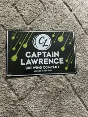 CAPTAIN LAWRENCE BREWING METAL TIN TACKER BEER SIGN NEW LOGO HOPS 18” New York