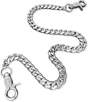 [starfa lab] Pants Wallet Chain for Men Women Boy Girl,Heavy Duty Pocket Chain Metal Wallet Keychain Jean Punk,Silver, Silver