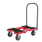 SNAP-LOC E-Track Push Cart Dolly 1500-Lbs. Cap. All-Terrain Metal Frame Red