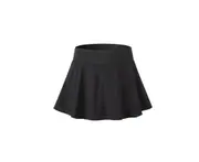 Women'S Pleated Elastic Quick-Drying Tennis Skirt With Shorts Running Skort - Black