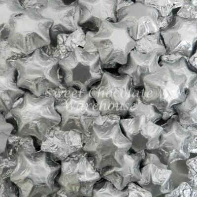Milk Chocolate Stars - Silver 5kg 575 pieces Made in Australia