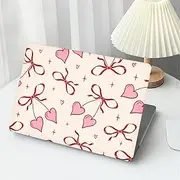 Compatible with MacBook Pro 13 Inch Case M2 2023,2022,2021-2016 A2338 M1 A2251 A2289 A2159 A1989 A1708 A1706, Cute Pink Heart Bow Plastic Plastic Hard Shell Case＋Transparent Keyboard Cover