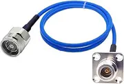 RG402 4.3-10 Mini DIN Socket Female to N Male Blue RG-402 141 Semi Flexible Cable Coaxial Tail Fiber Extension Jumper(NF PM to MiniDIN F,1M)