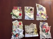 Handmade Vintage Inspired Group 6 Junk Journal Tags