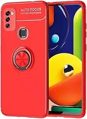 [TingYR] Case for Oppo A16s, Ring Buckle Bracket, Soft TPU, Car Magnet Piece, Phone Case for Oppo A16s.(Red)