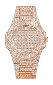 Iced Out Luxury Watch | Peach Cactus