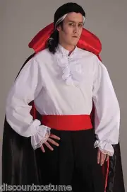 VAMPIRE COLONIAL PIRATE RUFFLED SHIRT ADULT HALLOWEEN COSTUME SIZE STANDARD