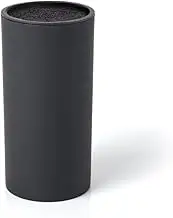 Qdesign Universal Knife Block - PP Plastic Block with Soft Touch Finish - Cylindrical Holder - Optimal Storage - Blade Guard - Black