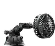 Portable Car Fan | Lightweight Suction Cooler for Vehicle | Quiet Angle Rotatable Car Fan with Suction Cup with 3 Speeds, for Vehicle Truck