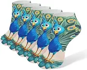 [LPSADGF] Cartoon Blue Peacock Socks Low Cut Ankle Sock Athletic Running Low Cut Socks Thin Soft Ankle Socks Unisex, White, One Size Short, White, One Size Short