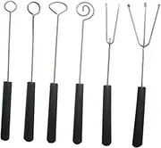 COLLBATH 6PCS Stainless Steel Chocolate Dipping Fork Fondue Tools for DIY Decorating Easy to Clean and Use for Dipping Fruits Nuts and Candies
