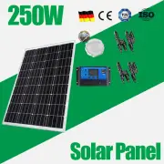 12V 250W Fixed Solar Panel Mono Caravan 30A Controller Camping Battery Charger