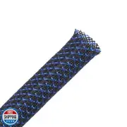 100ft - 3/8 inch PET Expandable Braided Sleeving – BlackBlue – Alex Tech Brai