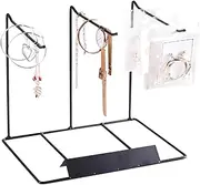 [Generic] Jewelry Display | Rings Organizer - Jewelry Storage Rack Black Aesthetic Display Room Decor for Bathroom Vanity Dresser Table Shelf