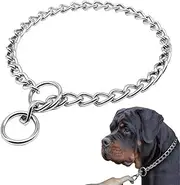Dog Choke Collar Slip P Chain - Heavy Chain Dog Titan Training Choke Collars - Adjustable Stainless Steel Chain Dog Collars Covered with Galvanic Plating - for Small Medium Large Dogs