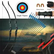 Archery Takedown Recurve Bow Hunting RH/LH & Arrows Target Paper Arm Guard Set