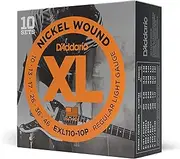 [D'Addario] Guitar Strings - XL Nickel Electric Guitar Strings - EXL110-10P - Perfect Intonation, Consistent Feel, Reliable Durability - For 6 String Guitars - 10-46 Regular Light, 10-Pack