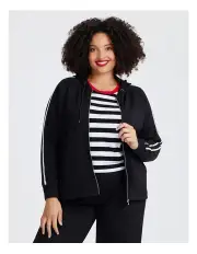 [Taking Shape] Modal Zip Through Hoodie in Black