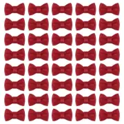 100 Pcs Mini Ribbon Bow 0.8" Mini Fabric Ribbon Flower Bows, Burgundy
