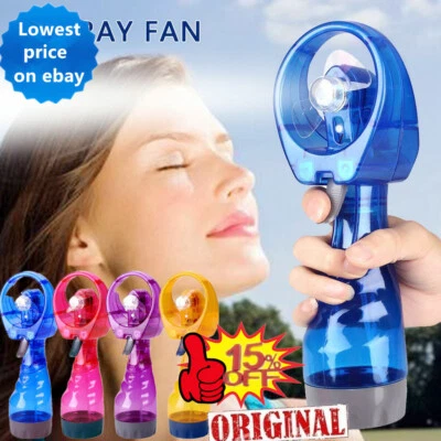 Portable Hand Held Battery Power Fan Air Water Mist Bottle Cooling Spray Office>