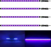 Vbakor 12V Marine Boat Ultra Violet UV Black Light LED Lights Strip, Night Fishing Lights, 5050 LED IP67 Waterproof UV Led Strip for Fishing Pontoon Kayak Yacht Sailboat (4 Pcs 20'')