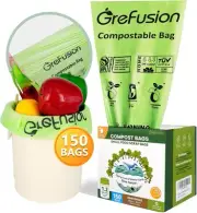Compostable Trash Bags for Kitchen Compost Bin 1.2 Gallon,150 1.2G-150Count