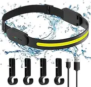 Head Lamps for Camping - Motion Sensor Head Lamps Rechargeable,Wireless Head Flashlight, Waterproof LED Headlamp for Swimming, Hiking, Camping Helves