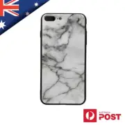 Classic Marble Stone Tempered Glass Case Cover Apple iPhone X XS 6 7 8 Plus SE