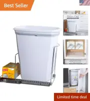 Heavy-Duty Adjustable Trash Can Pull-Out Drawer for Under-Cabinet Organization