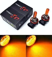Formula-J87 Halogen Orange Amber 2000K Headlight DRL Fog Light Bulb Replacement Upgrade Stock Lamp (Pack of 2) (H9 65W)