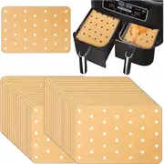 100 Piece Air Fryer Liners for Ninja, Air Fryer Accessories for Ninja, Dual Air Fryer Parchment Paper Liners Non-Stick Disposable Round Baking Paper for Ninja DZ201 Foodi 6-in-1 8-qt. 2-Basket, DZ401
