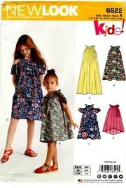New Look 6522 Dress Girls Sewing Pattern Uncut Size 3-14