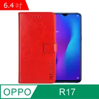 在飛比找PChome24h購物優惠-IN7 瘋馬紋 OPPO R17 (6.4吋) 錢包式 磁扣