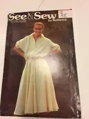 WOMENS UNCUT BUTTERICK 6393 Sewing Pattern DRESS FLARE COMFORT CASUAL SIZE 14