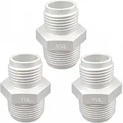 YSIL 3Pcs PVC Garden Hose Adapter Male 1-1/2" NPT x 3/4" GHT for Sump Pump and Pool Pump Hose Adapter for Garden Hose Outdoor Plumbing PVC Pipe Connection