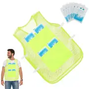 Ice Vest Reflective Cooling Vest With 8Pcs Ice Bags Adjustable Summer Cool