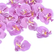 20Pcs 2.8" Artificial Silk Butterfly Orchid Flower Heads for DIY, Light Purple