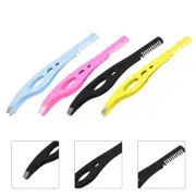 4 Pcs Stainless Steel Eyebrow Comb Tweezers Eyebrows Travel Miss