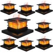 Dynaming 8 Pack Solar Flame Post Lights Outdoor, Solar Powered Fence Post Cap...