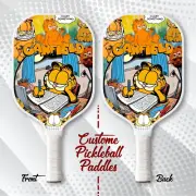 Garfield Pickleball Paddle Funny Cat Cartoon Gift Custom Game Paddle for Fans