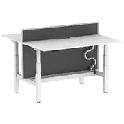 Stilford S2 1500mm 2 Person Sit Stand Desk White/White/Grey