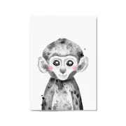 Cute Blushing Baby Monkey Nursery Animal Wall Art