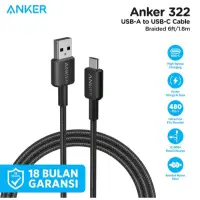 在飛比找蝦皮購物優惠-Anker 322 快速充電 USB-A 轉 USB-C 6