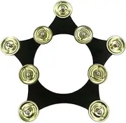 TUOREN Cymbal Ring Star Shape Hi-Hat Tambourine with Stainless Steel Jingles, Drum Cymbal Bells Effects for Drum Players