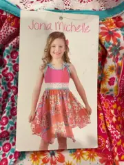 JONA MICHELLE GIRLS SLEEVELESS SUMMER FLORAL BOTTOM DRESS (MULTI COLOR 10)NWT