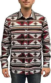 [My Party Shirt] Lloyd Christmas There's A Chance Aztec Button Down Shirt, Multicolor, Small