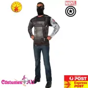 Mens Deluxe Captain America Winter Soldier Costume Top Avengers Marvel Superhero