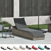 Folding Sun Lounger with Cushion and Storage Sunbed Daybed Poly Rattan vidaXL