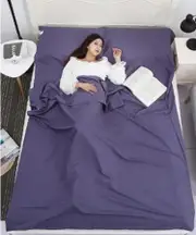 Adult Sleep Sack & Travel Sheets - Travel Sleep Sack for Backpacking, Hotels & Hostels - Lightweight Double Camping Sleeping Bag Liners160*210cm